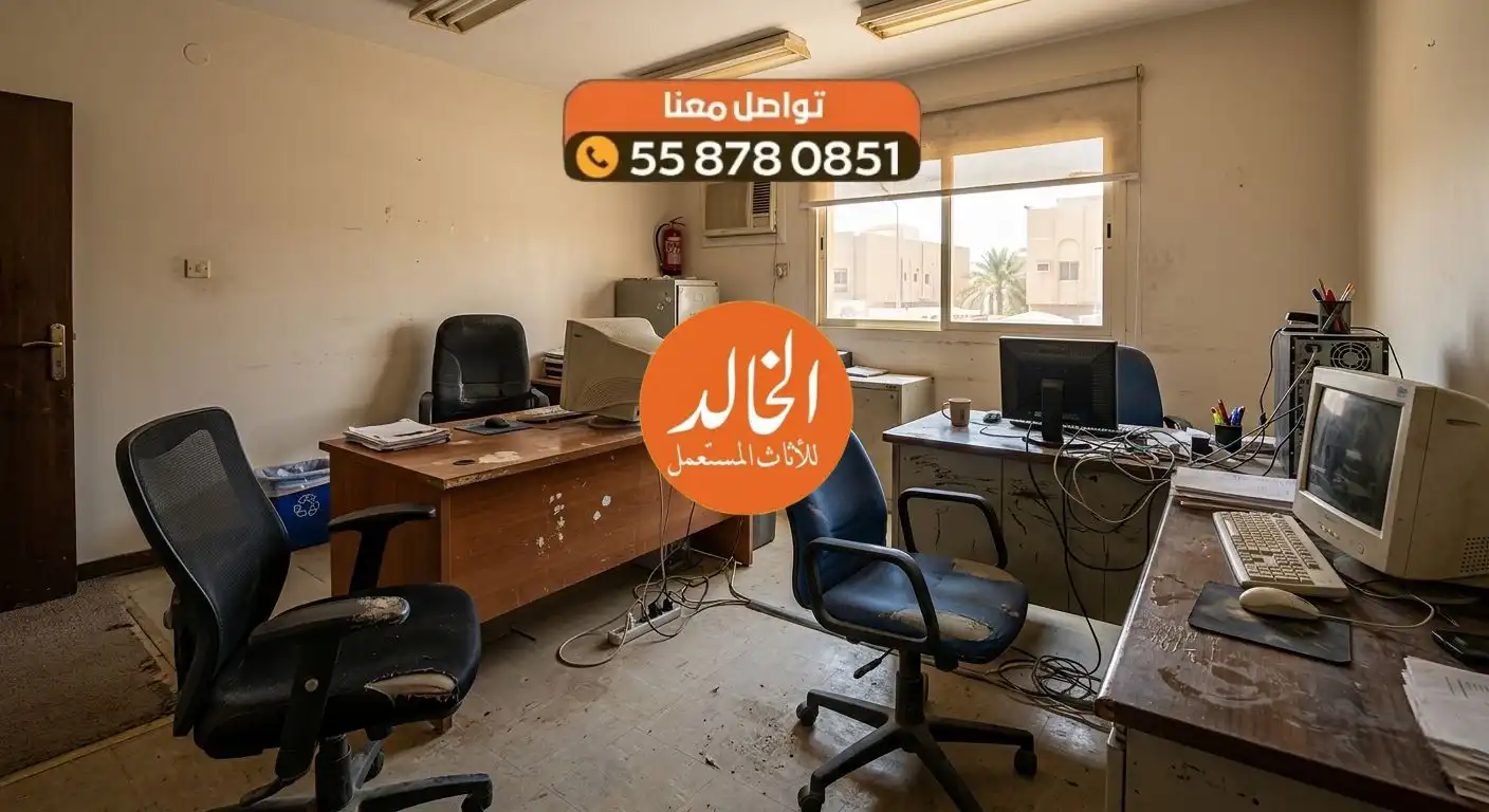 شراء اثاث مكتبي مستخدم في الرياض طاولات وكراسي وخزانات شركة الخالد كاش 2026
